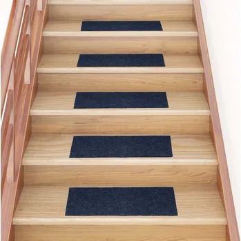 Bytový textil vidaXL Schodové rohože samolepicí 15 ks 60 x 25 cm obdélníkové [326916] Barva: Modrá