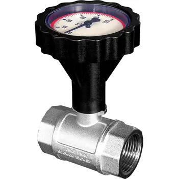 Instalatérský materiál BRV kulový uzávěr s teploměrem DN 20 (3/4") červený