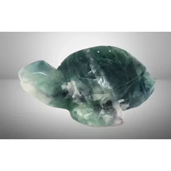 Fluorit duhový – exkluzivní soška želvy 218 g z přírodního krystalu