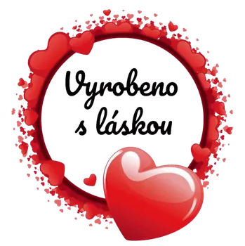 Speciální papír Samolepící etiketa "VYROBENO S LÁSKOU" 3,5 cm