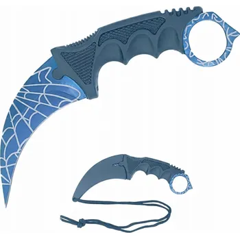 Kuchyňský nůž NŮŽ KARAMBIT SURVIVALOVÝ CS:GO TRÉNINKOVÝ - Blue Spider Web