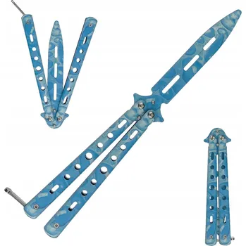 kapesní nůž NŮŽ MOTÝLKOVÝ TRÉNINKOVÝ TUPÝ MOTÝLEK PRO VÝUKU BALISONG M15