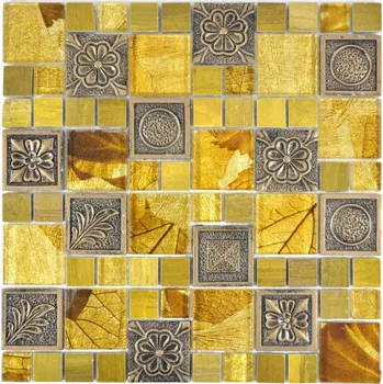 Obklad Mozaika WzorcowniaStudio 30 x 30 cm, odstíny žluté a zlaté
