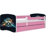 Dětská postel Babydreams race růžová, varianta 70x140, bez šuplíků, bez matrace