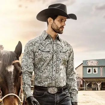 Pánská košile Stars & Stripes Košile westernová Ace Stars & Stripes, pánská, grey/blue 3XL