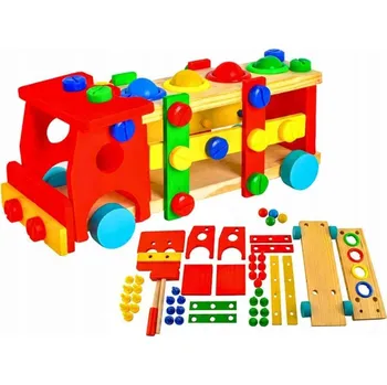 autíčko DŘEVĚNÁ zatloukačka AUTO HASIČI KLADÍVKO E2369 EMAJ