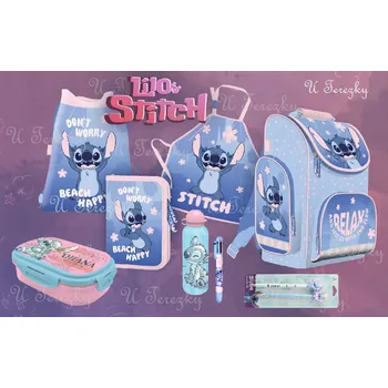 Školní batoh Lilo and Stitch Školní set sada Lilo a Stitch 8 ks školní batoh aktovka, penál, sáček, a doplňky 13243/08/01