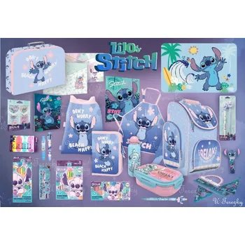 Školní batoh Lilo and Stitch Školní set sada Lilo a Stitch 24 ks školní batoh aktovka, penál, sáček, a doplňky 13243/24/01