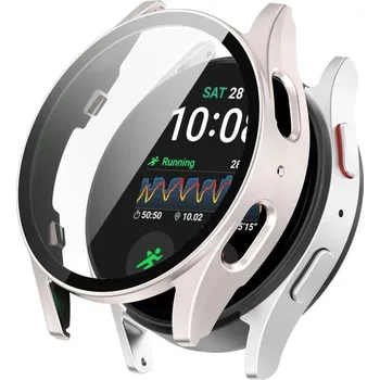 Příslušenství k chytrým hodinkám VSECHNONAMOBIL 114947 PC FULL COVER Plastový kryt se sklem pro Samsung Galaxy Watch 7 40mm STARLIGHT