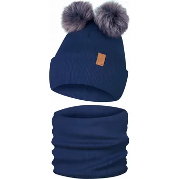 Čepice Zimní sada: Čepice Nákrčník , bambulka, chlapec, holčička, 4-10 let