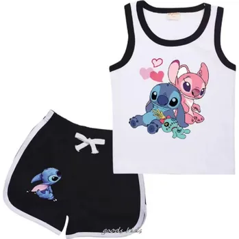 Lilo & Stitch Dívčí letní set - tílko + kraťasy s motivem Lilo a Stitch Barva: Černá, Velikost: 120