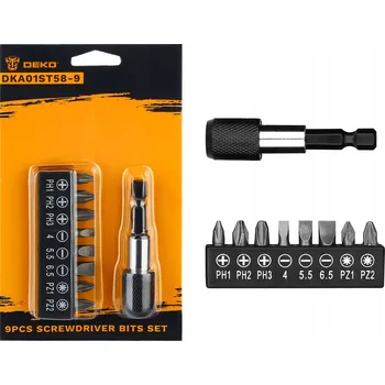 Bit BITY DO AKU ŠROUBOVÁKU MAGNETICKÝ ADAPTÉR SADA BITŮ DEKO