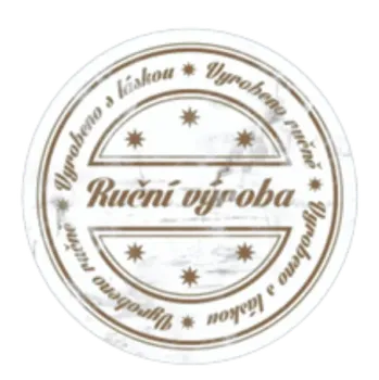 Obalový materiál Samolepící etiketa "Ruční výroba" 3,5 cm