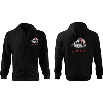 Hell-Cat dámská mikina s kapucí a zipem černá Varianta: L