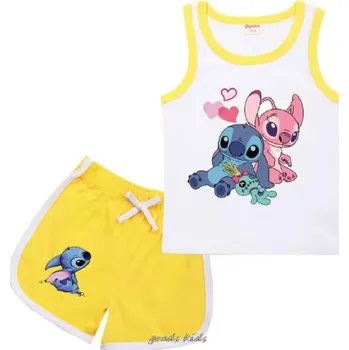 Lilo & Stitch Dívčí letní set - tílko + kraťasy s motivem Lilo a Stitch Barva: Žlutá, Velikost: 120