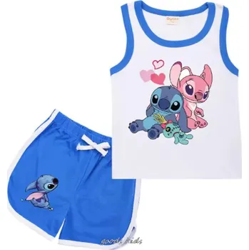 Lilo & Stitch Dívčí letní set - tílko + kraťasy s motivem Lilo a Stitch Barva: modrá, Velikost: 150