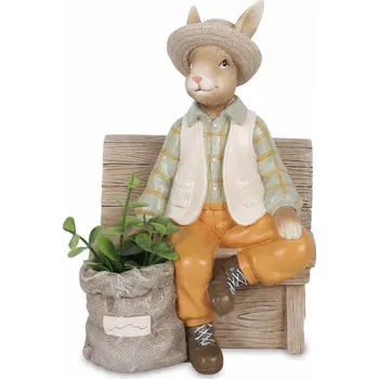 Velikonoční dekorace Velikonoční figurka plast zajíc 19 cm