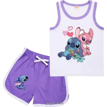 Lilo & Stitch Dívčí letní set - tílko + kraťasy s motivem Lilo a Stitch Barva: Fialová, Velikost: 170