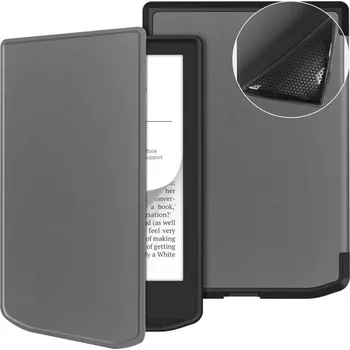 Pouzdro na tablet VSECHNONAMOBIL 114800 LEATHER Zaklápěcí kryt pro PocketBook 619 Verse Lite šedý