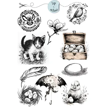 samolepka SAMOLEPKY VELIKONOCE ČERNOBÍLÉ 1