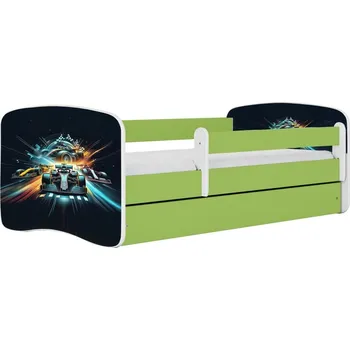 Dětská postel Dětská postel Babydreams race zelená, varianta 70x140, bez šuplíků, s matrací