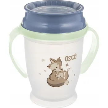 LOVI hrníček 360° 250 ml Night&Day FOX, svítící ve tmě, pro učení pití