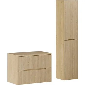 Nábytek Koupelnová sestava Nordic s deskou a skříňkami 80 cm dub cremona