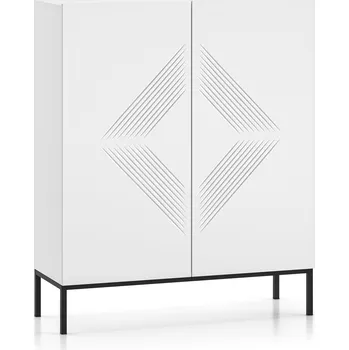 Komoda Komoda ML Meble 100 x 37 x 120 cm bílá, černá, vícebarevná, zlatá matná