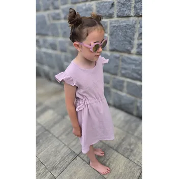 Dívčí šaty Kulišárny Dívčí šaty BELLA - POWDER mušelín VELIKOST: 128/ 7-8 let