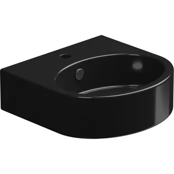 Umyvadlo Like 45BW keramické, černá lesklá, 45x44 cm, LKLAVBW45002