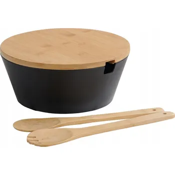 Mísa na salát Kesper s víkem a příborem, 26 cm, černá