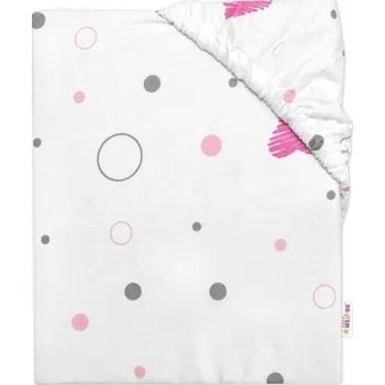 Prostěradlo Dětské prostěradlo do postýlky bavlna, I love Girl Baby Nellys, růžová/bílá, 140x70 cm, Rozměry 140x70