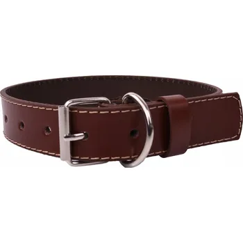 Obojek pro psa Kožený obojek pro psa 3 cm pohodlný odolný přírodní HNĚDÝ S