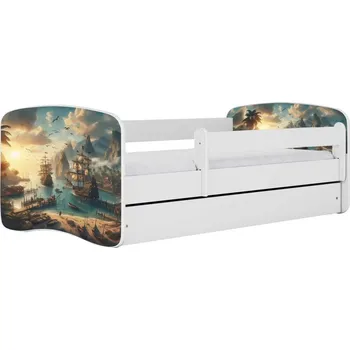 Dětská postel Dětská postel Babydreams loď bílá, varianta 70x140, se šuplíky, s matrací
