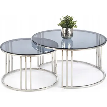 Konferenční stolek Sada konferenčních stolků stříbrná Mercury Halmar