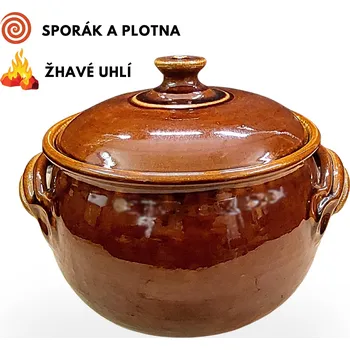 Hrnec kastrol / pekáč 5L na uhlí a plotnu (ruční výroba)