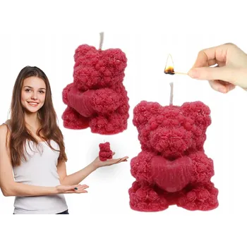 Svíčka SVÍČKA VONNÁ SÓJOVÁ MEDVÍDEK BOJOVNÉ SRDCE RUČNÍ VÝROBA