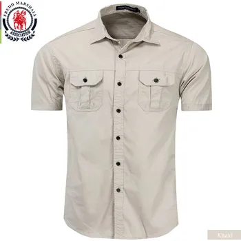 Pánská košile Pánská košile Military s krátkým rukávem Velikost: 2XL, Barva (Varianta): 55889 Khaki