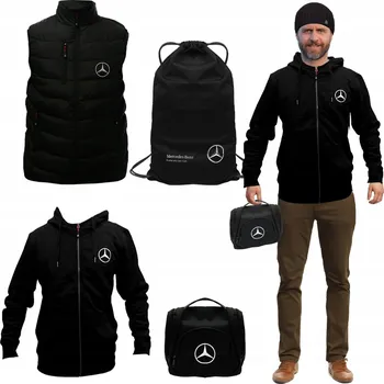 autokoberec ORIGINÁLNÍ SADA MERCEDES MIKINA, ZATEPLENÁ VESTA, ČEPICE, KOSMETICKÁ TAŠKA, VELIKOST M