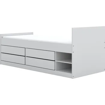 Dětská postel Dětská postel Leon 200x90 cm bez matrace se zásuvkami bílá