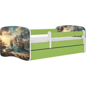 Dětská postel Dětská postel Babydreams loď zelená, varianta 70x140, bez šuplíků, s matrací