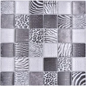 Obklad Skleněná mozaika WzorcowniaStudio 29,8 x 29,8 cm černá