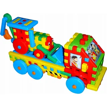 autíčko Stavebnice - Nákladní auto s bagrem 12