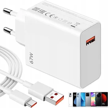 Rychlá síťová nabíječka 67W + USB-C kabel 6A 1M
