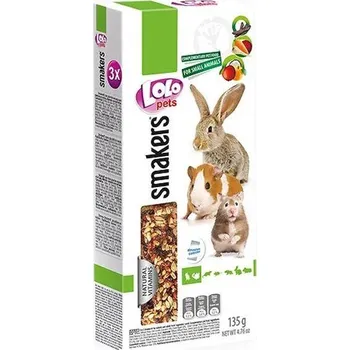 Krmivo pro hlodavce LOLO SMAKERS 3v1 klasy ovoce/zelenina/carob pro hlodavce 135 g