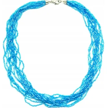 Náhrdelník Modrý náhrdelník/ přívěsek s drobnými korálky JABLONEX