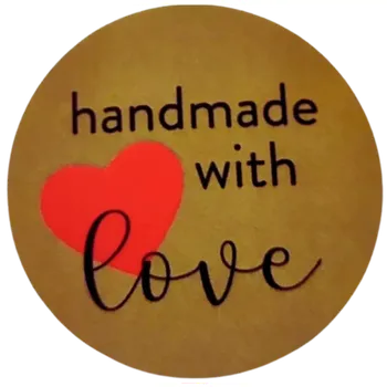 Samolepící etiketa Samolepící etiketa "HANDMADE" větší 3,5 cm