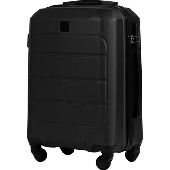 Černý kabinový kufr 55x40x20 WINGS GANNET GAN01 GANNET, Walizka kabinowa ABS+ S Wings, BLACK Velikost: S
