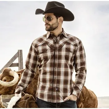 Pánská košile Stars & Stripes Košile westernová Isaac Stars & Stripes, pánská, beige/brown 3XL