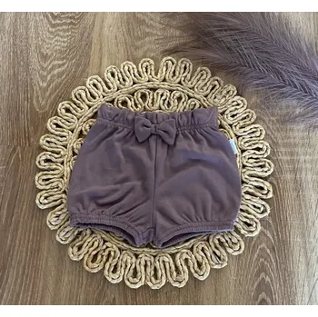 Bavlněné kraťásky s mašličkou Mamatti, Puntík, švestkové, vel. 86, Velikost koj. oblečení 86 (12-18m)